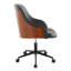 Chaise de bureau en métal noir, bois de noyer et similicuir noir-1350169413-1350169415