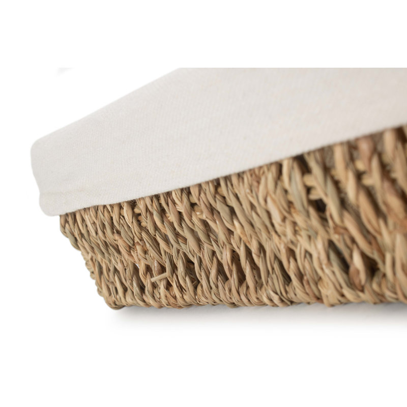 Trimm Wicker Lined Storage Tray Basket