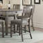 Ensemble de salle à manger 7 pièces de style classique avec table à hauteur de comptoir, tiroirs, support à vin et 6 chaises pour un décor élégant-828788072