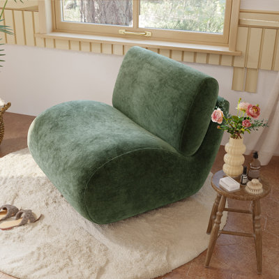 Fauteuil d'appoint pivotant rembourré avec dossier amovible Caleb
