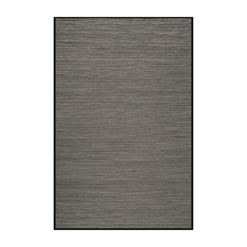 Tapis noir uni lavable à la machine, Rectangle 7 pi x 9 pi