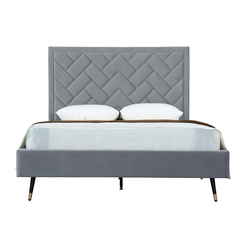 Toshiye Upholstered Platform Bed, Queen, Gray