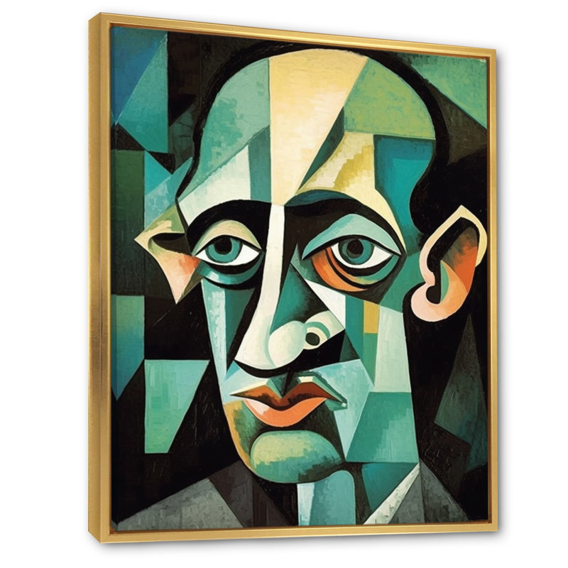 «Masculin», reproduction d'art sur toile, H 32 po x l 16 po x P 1 po, Cadre flottant doré