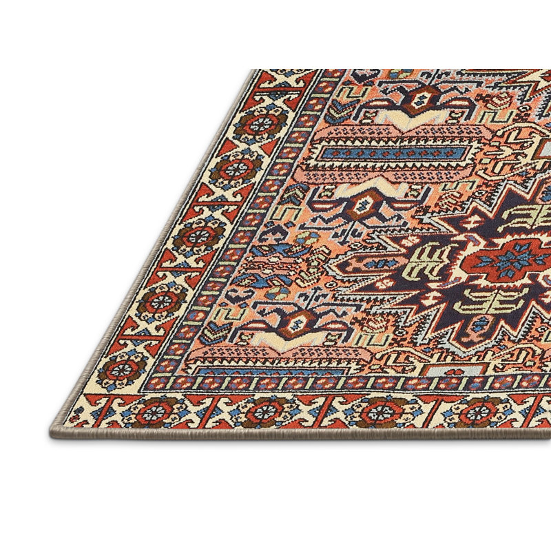 Tapis oriental oriental / noir / crème, Rectangle 7 pi x 9 pi