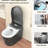 Smart Modern Toilet With Bidet, Auto Flush, Foot Sensor, Heated Seat, Warm Air Dry, Foam , And Adjustable Nozzle Positions - Matte Grey, Porcelain Material Bidet Dryer, Technology, Built In-129731607