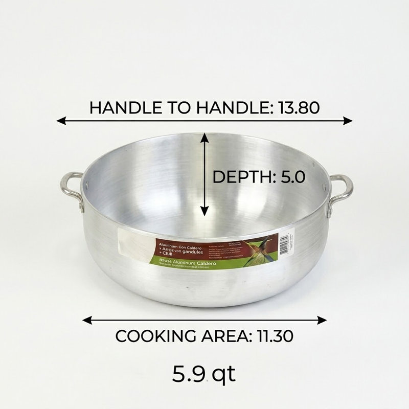 5.9 Qt Aluminum Caldero, #8, 5.9 quarts