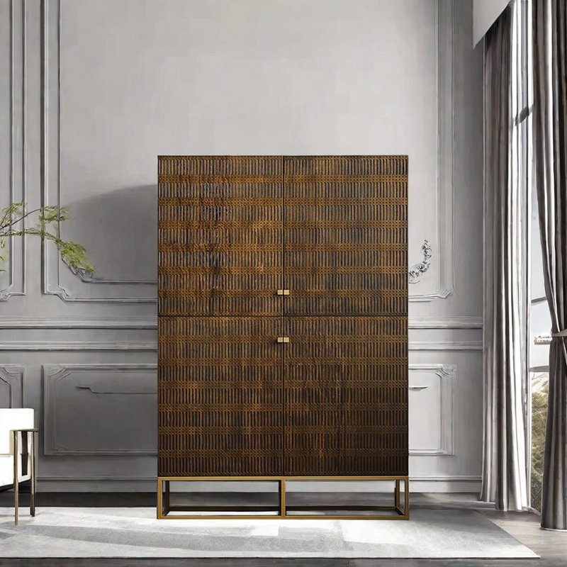 Carved Simple Accent Cabinet Accent Cabinet, 77.95" H x 55.12" W x 18.90" D