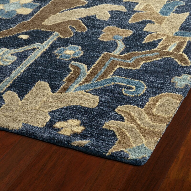 Charlton Home® Dartmoor Hand-Tufted Wool Navy Area Rug & Reviews | Wayfair