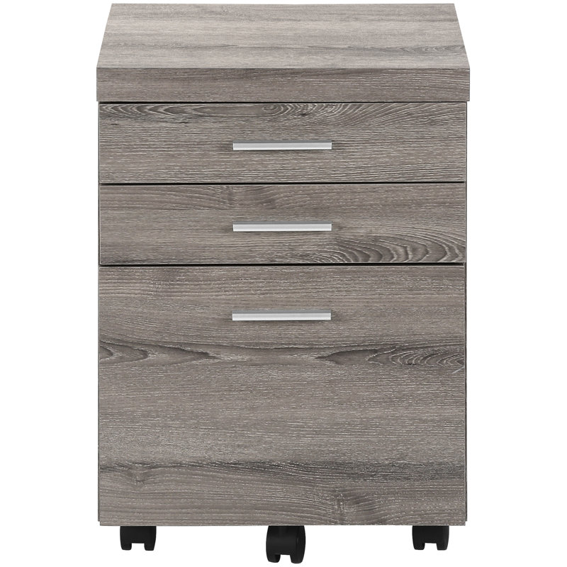 3 File Cabinet, Mobile, Storage, Taupe, Office Modern Design Mobile Cabinet For Office, Taupe Laminate, Drawers, Style
