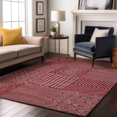 Tapis géométrique Corry AMF1044 lavable à la machine de qualité supérieure
