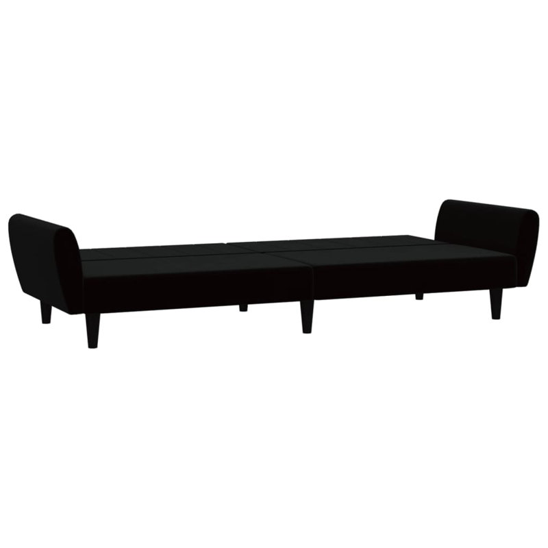86.6'' Velvet Sofa, Black Velvet