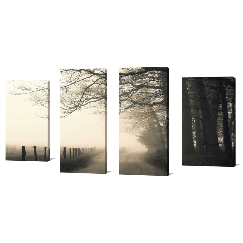 "Hyatt Lane" par Nicholas Bell, ensemble de 4 reproductions sur toiles, H 38 po x l 72 po x P 1,5 po