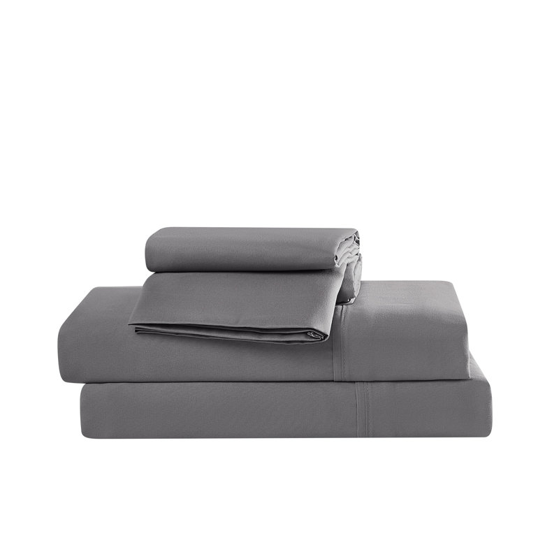 Simmons Essential Microfiber Brushed Sheet Set, Grey, Twin XL