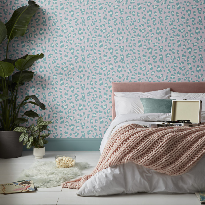 Animal Print Wallpaper Double Roll, Bubblegum