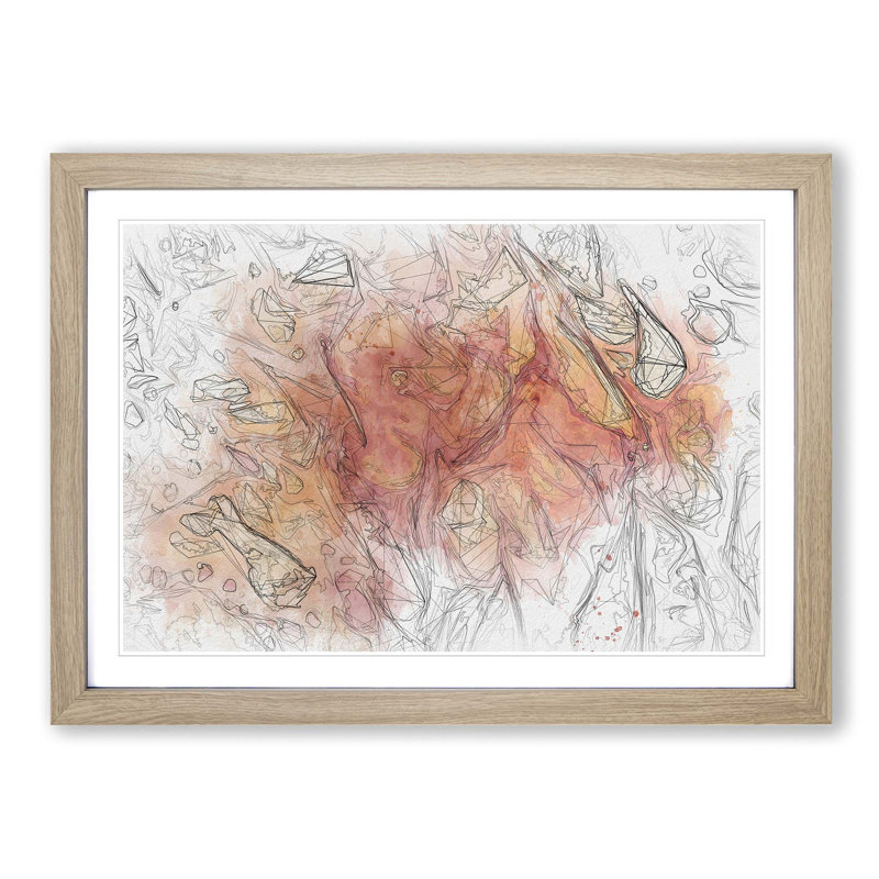 Whisper to Me in Abstract - Picture Frame Graphic Art Print, 35cm H x 50cm W x 2cm D, Oak