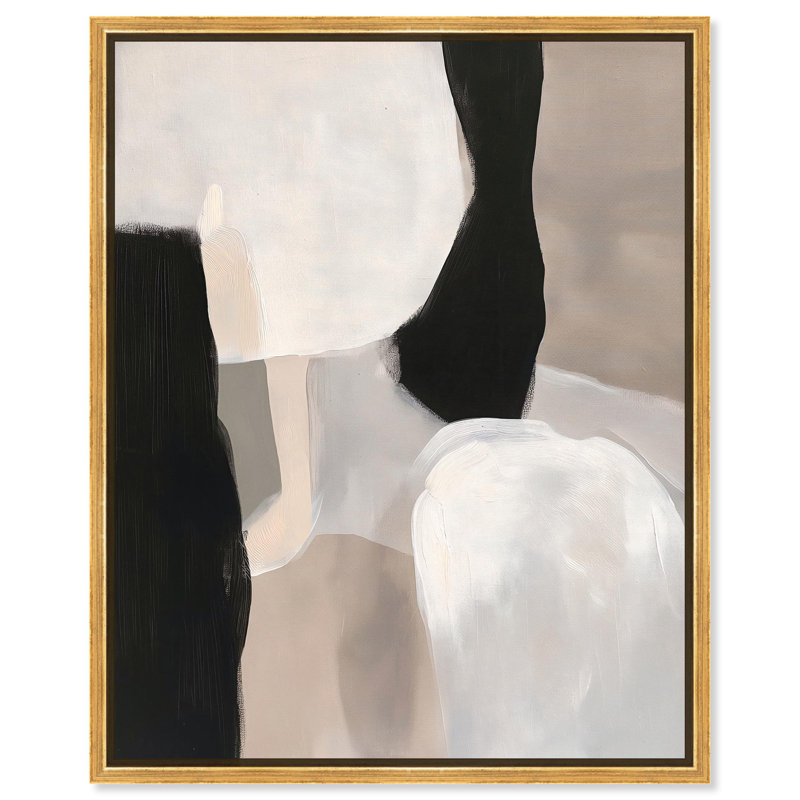 «Soft Shadowplay I Canvas Modern Boho» par Art Remedy, Cadre flottant doré, H 46 po x l 37 po
