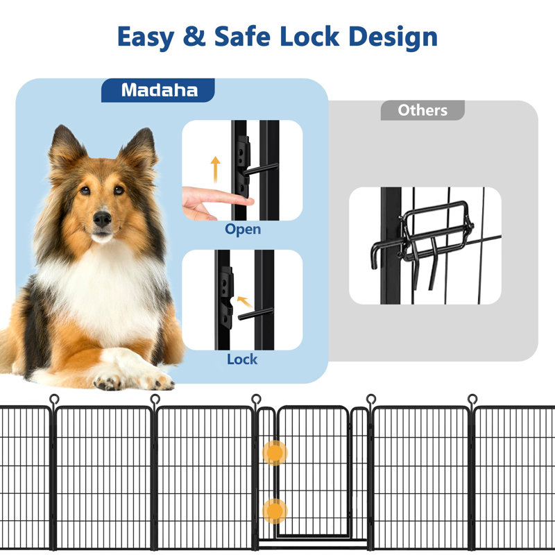 101.6cm H Panel Metal Yard Kennel