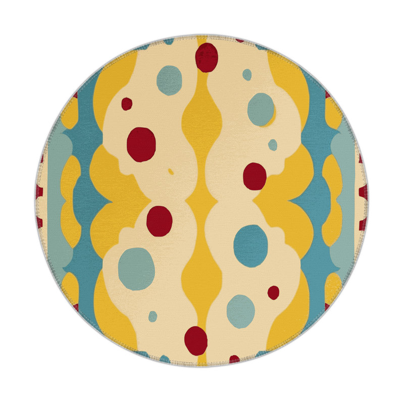 Funky Curl Indoor And Outdoor Area Rug, Round 5'
