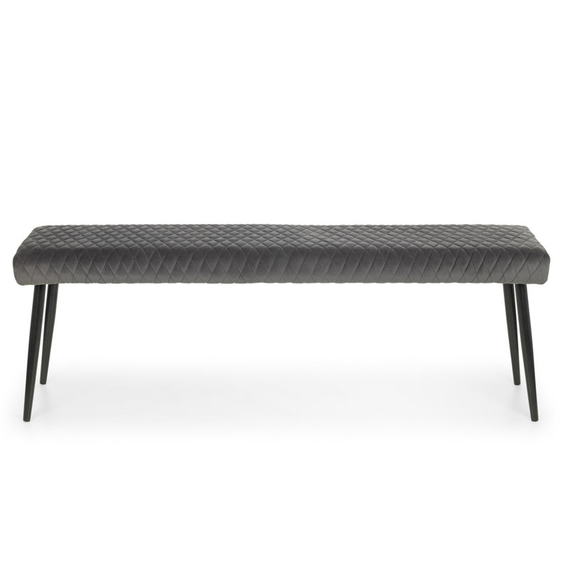 Wynnfield Velvet Upholstered Bench, Grey