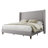 Belo King Light Gray Upholstered Wingback Platform Bed-435998059-435998058