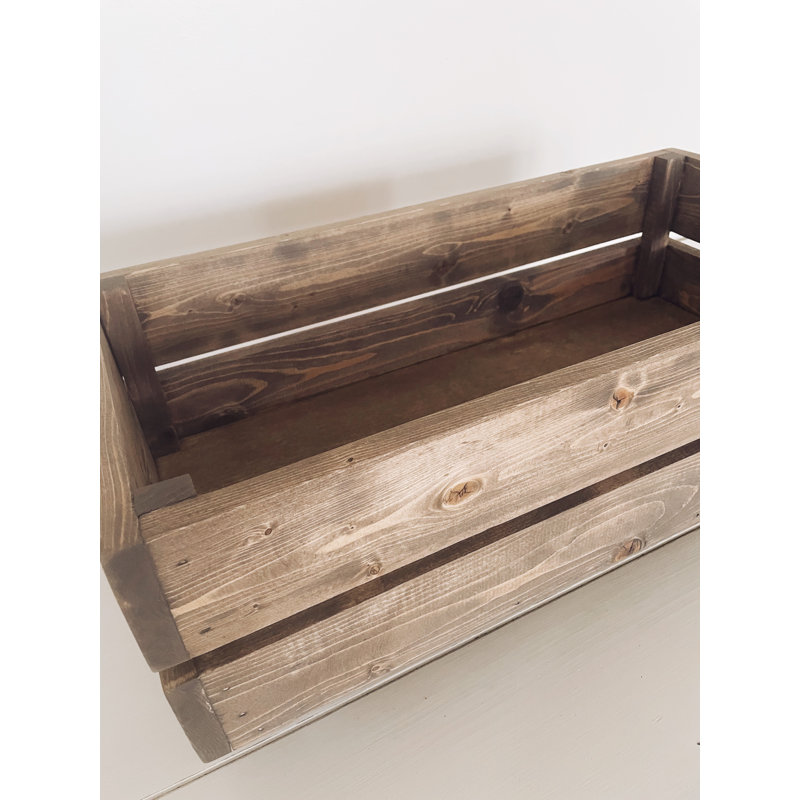 Caisse en bois massif, Marron