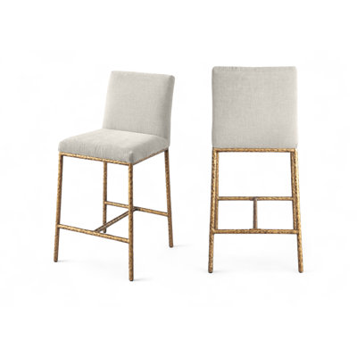 Reeves Chenille Fabric Upholstered Counter Stool