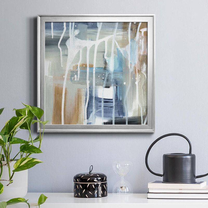 Weather IV - Cadre photo, reproduction d'art sur toile, Argent, H 26,5 po x l 26,5 po x P 1,5 po
