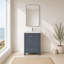 Ensemble de meuble-lavabo autoportant Amandie 24 po gris anthracite avec plateau en marbre de Carrare-555064461-738044143