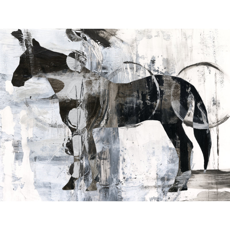 B&W Horse Abstract I by Ethan Harper - Wrapped Canvas Print, 61 cm H x 91 cm W
