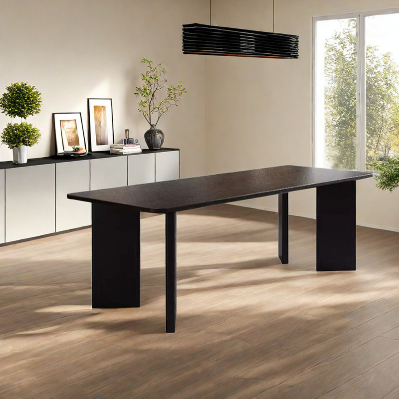 Ash Solid Wood Dining Table, 27.55" W x 55.11" L