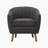 Jakyan 30" Mid-Century Modern Accent Chair with Textured Fabric Upholstery, Channel Stitched Back, Foam over Pocket Coils-1245191575