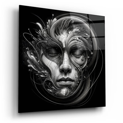  «Techno Face 2» par KIR.DART, art mural en verre acrylique