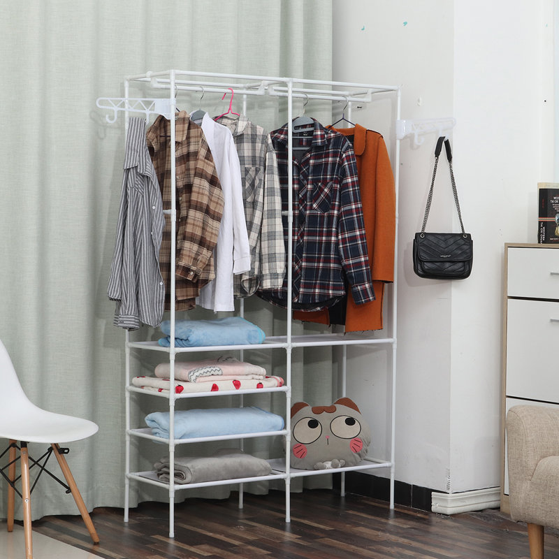 108cm Industrial Pipe Clothing Rack, White