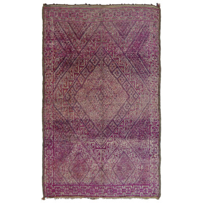 Moroccan Rugs One-of-a-Kind Rectangle 7'1" X 11'3" Wool Area Rug Purple