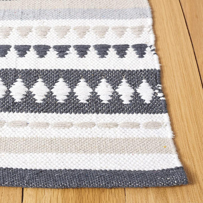 Tapis rayé en coton tissé à la main Montauk, Tapis de couloir 2 pi 3 po x 9 pi