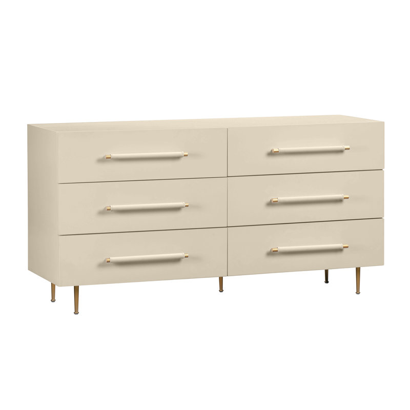 Billiot Trident 6 Drawer Dresser, Taupe
