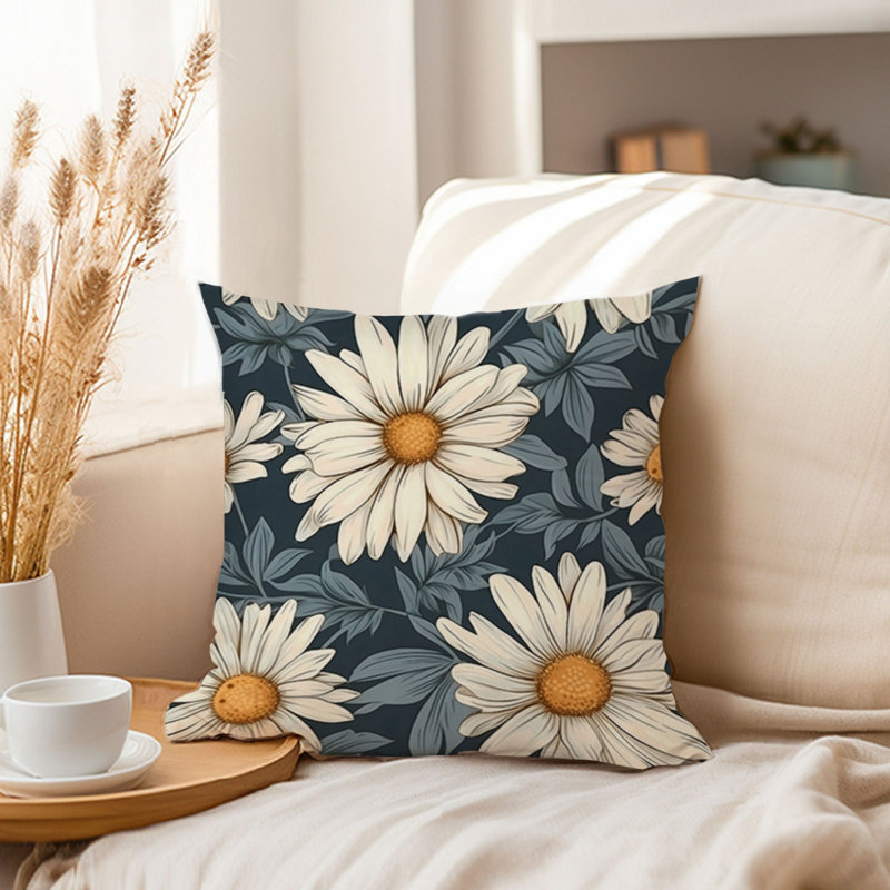 Floral Daisy Flowers Pattern XI Cottage & Cottagecore, 16"H x 16"W