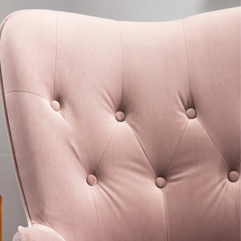 Chaise d'appoint en velours mauve, ensemble de pieds en bois massif, chaise à dossier contemporain en velours, structure en bois