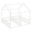 Structure de lit robuste à plancher bas avec garde-corps et toit