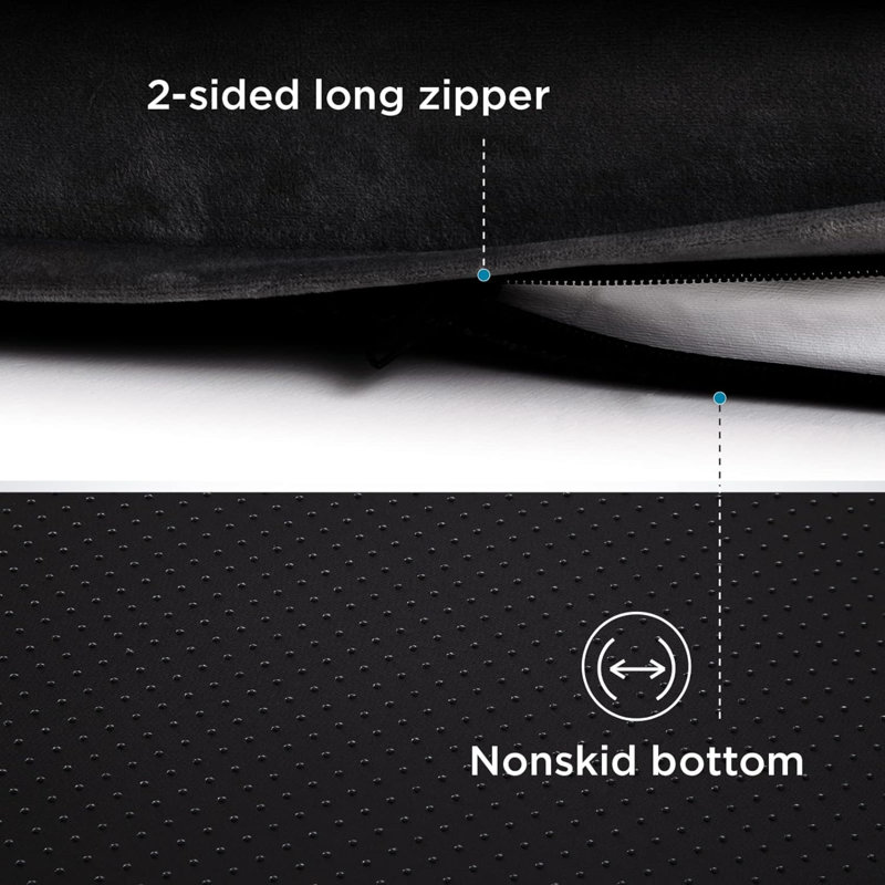 Small Black Orthopedic Waterproof Foam Dog Sofa Bed
