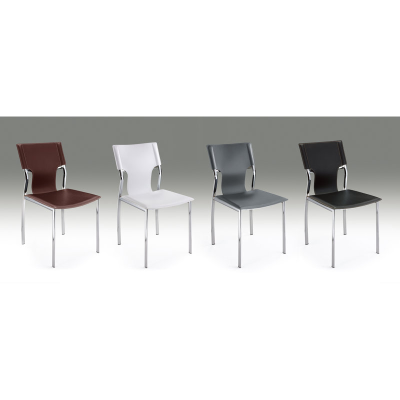 Zella 18.5'' H Upholstered Metal Side Chair, Gray