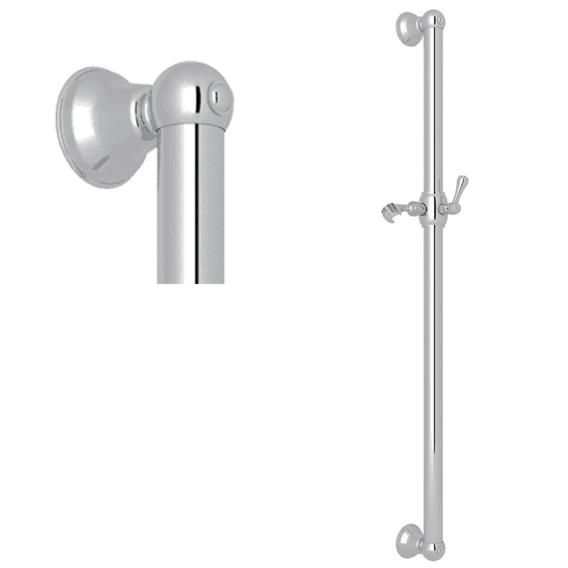 Rohl Shower Grab Bar, Polished Chrome, 38.56" W