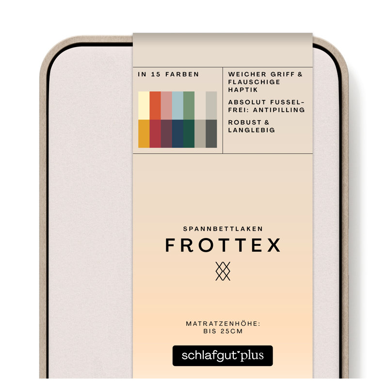 Frottee Spannbettlaken Frottex 100% Baumwolle, Sand Light, L 140 x 220cm - 160 x 220cm