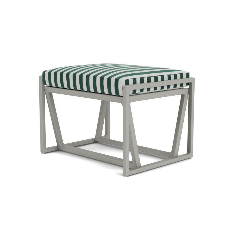 Summit Outdoor Ottoman, Platinum, Safari White Stripe