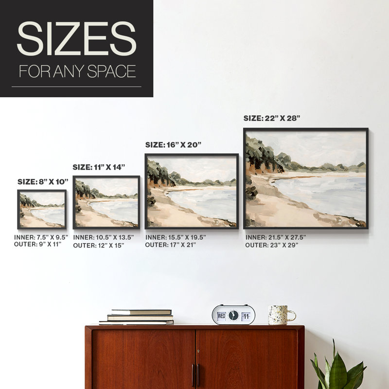 Bluff Bay II -Framed Print - Restickable, 22" H x 28" W, Black