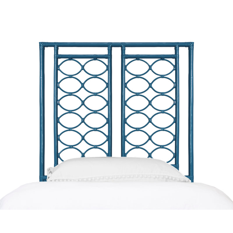 Infinity Wicker/Rattan Open-Frame Headboard, Pacific Blue, Twin