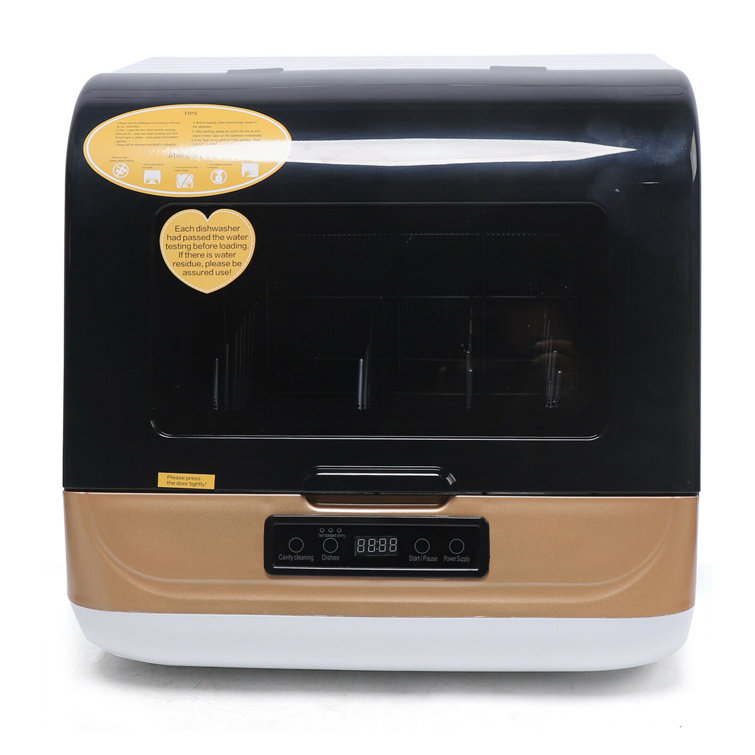 65 Decibel dBA Black Countertop Front Control Dishwasher with Stainless Steel Tub