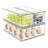 Set Of 3 Stackable Refrigerator Organizer Bins Pull-Out Drawers For Fruit And Veggies Divided Storage Organizer For Fridge Clear Drawer Containers With Handle For Produce Saver, Eggs, Snackc