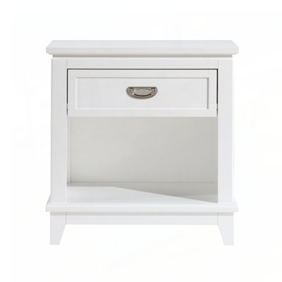 Table de chevet de style classique avec tiroir de rangement et tablette inférieure pour l'organisation de la chambre à coucher et la commodité d'économie d'espace