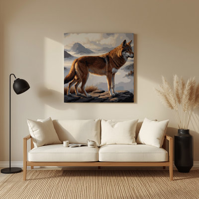 Wildlife Ethiopian Wolf Brown Metal Wall Art